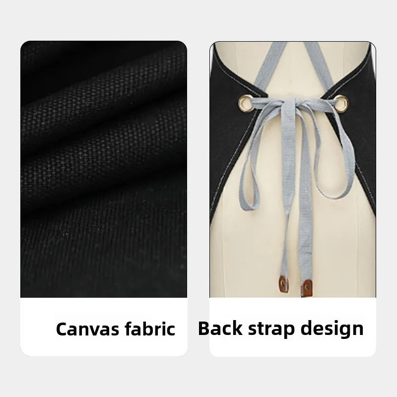 Durable Canvas Kitchen Apron with Pockets