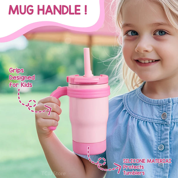Kids Insulated Tumbler with Handle and Straw