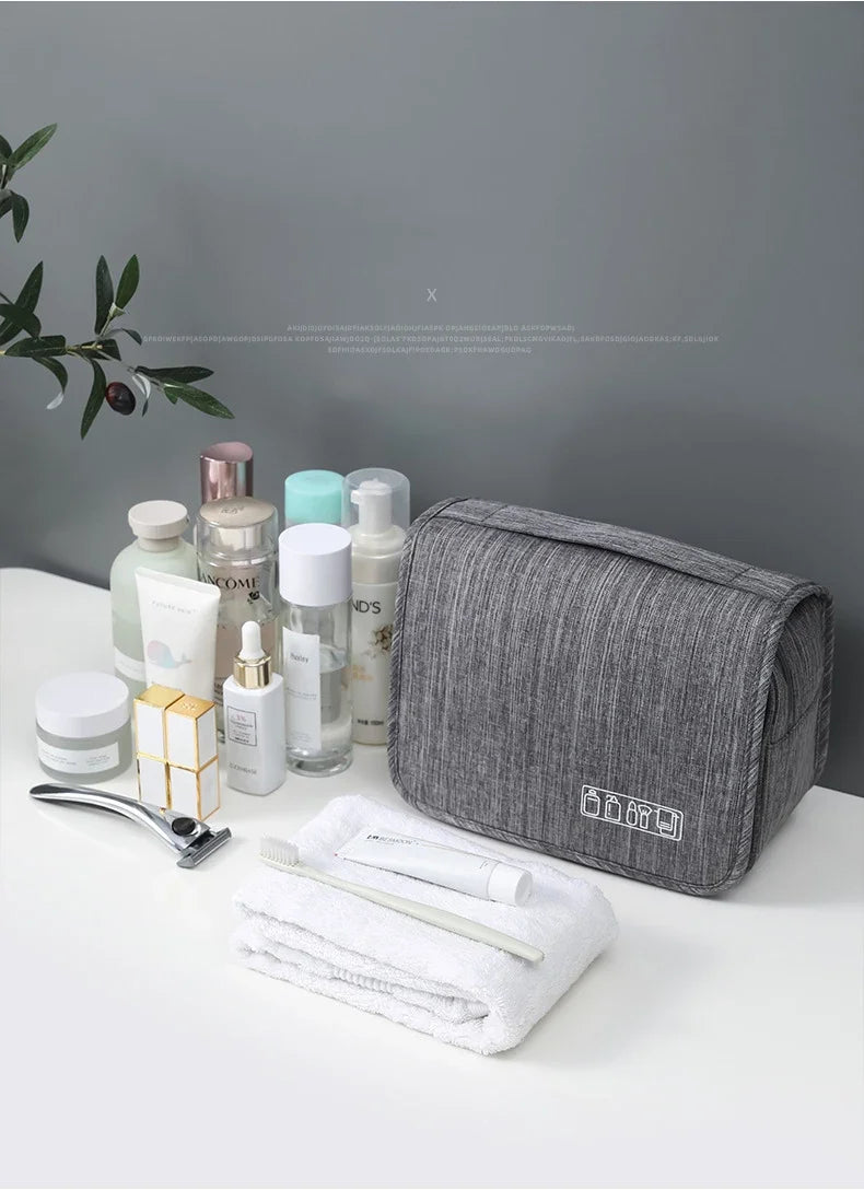 Portable Hanging Travel Toiletry Bag with Waterproof Oxford Fabric