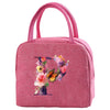 Insulated Canvas Lunch Bag with Butterfly Letter Pattern