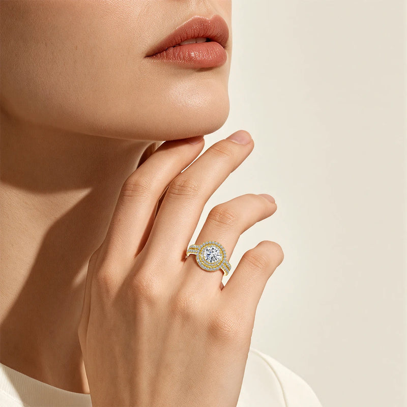 1.2ct Round Moissanite Ring in 925 Sterling Silver