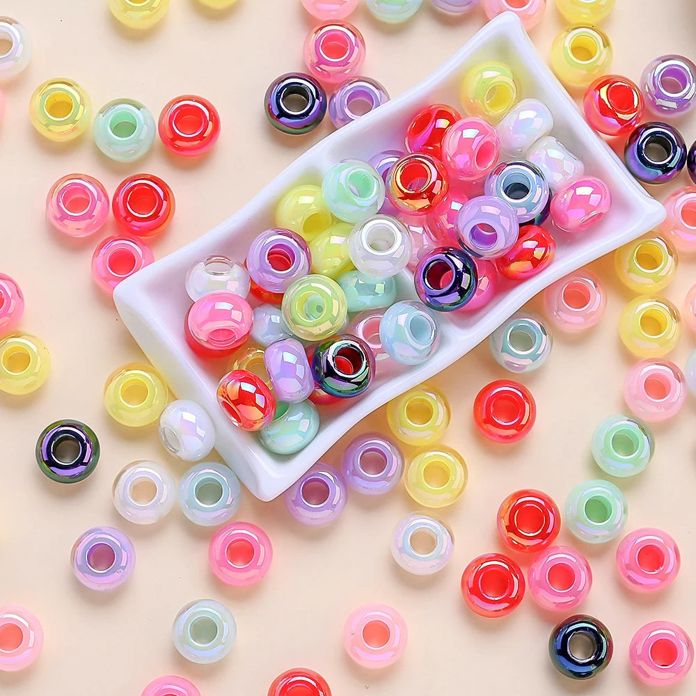 Multicolor Faceted Acrylic Spacer Beads for Jewelry Making