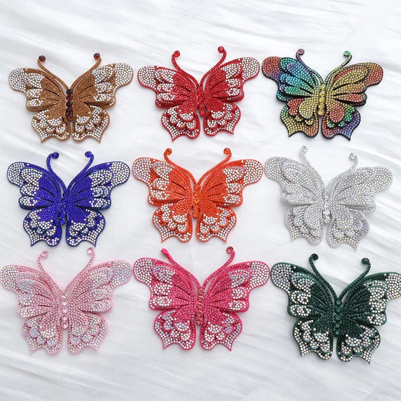Colored Rhinestone Butterfly Applique for DIY Crafts