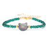 Natural Stone Bead Bracelet with Adjustable Lace-Up Closure