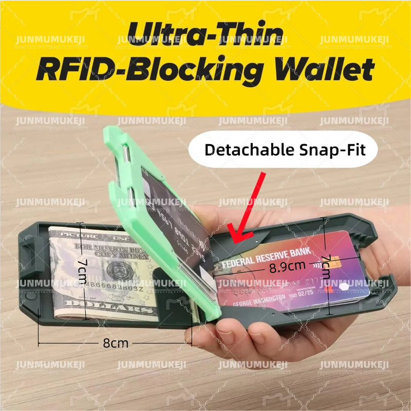 Slim RFID-Blocking Wallet with Removable Money Clip