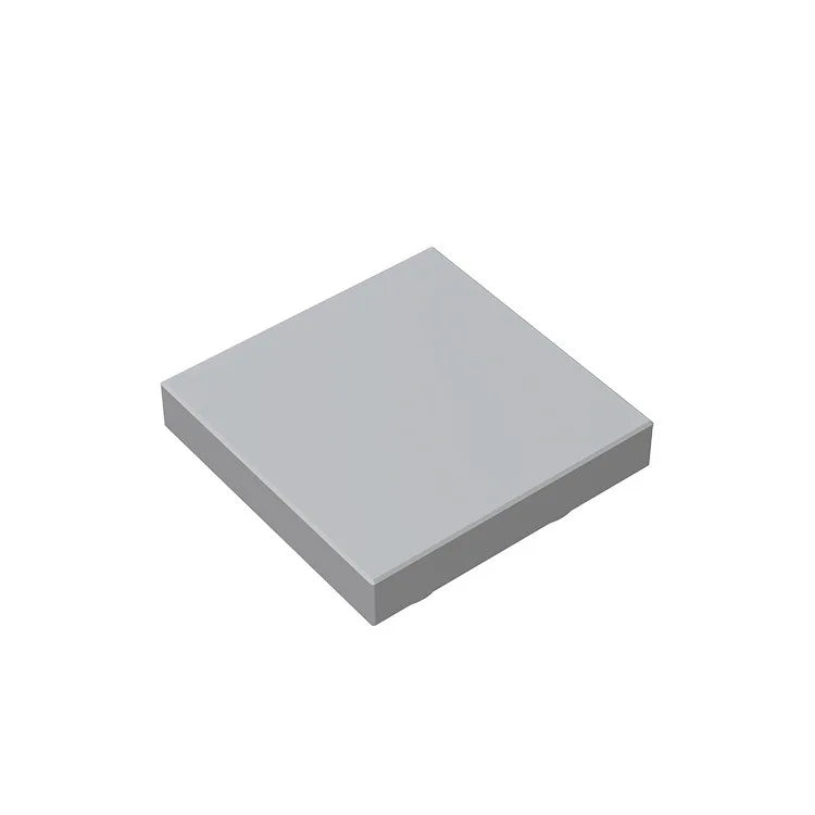 A square, light gray panel used for building blocks.