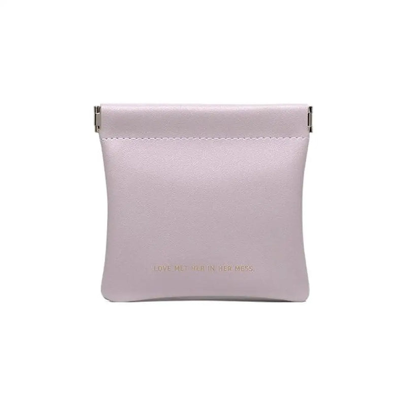 Compact PU Travel Pouch with Spring Closure