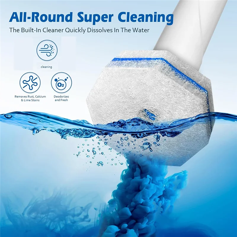 A white cleaning sponge is shown dissolving in blue water, illustrating all-round super cleaning capabilities.