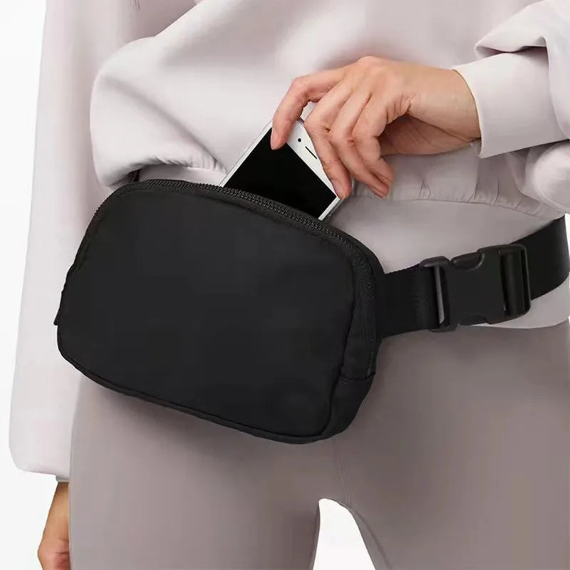 Versatile Nylon Waist Pack with Zippered Pockets