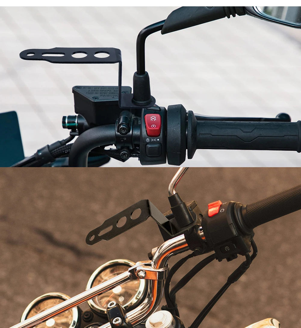 Motorcycle Z-Shaped Mirror Bracket for LED Light Mounting