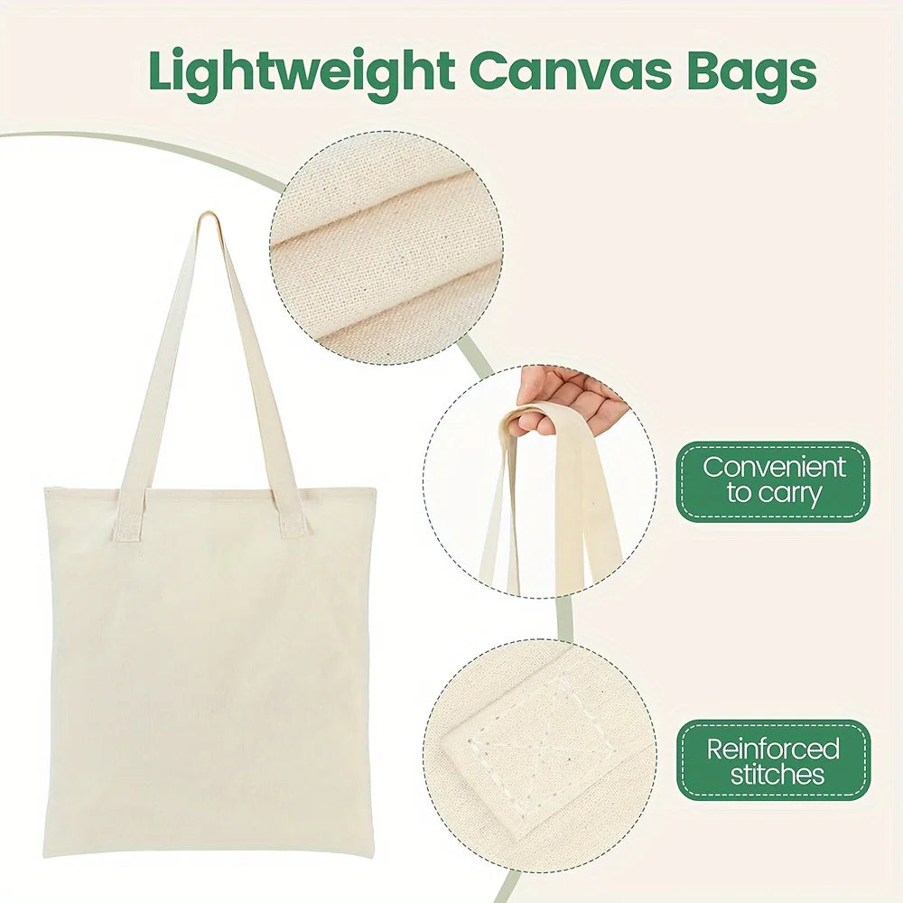 Everyday Cotton Tote Bag – Reusable, Durable & Perfect for Shopping or DIY