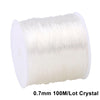 A spool of 0.7mm 100M lot crystal elastic cord for jewelry making and beading.