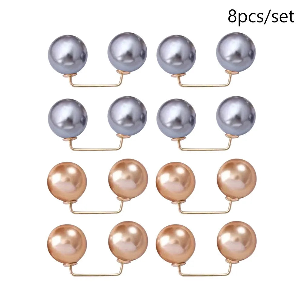 Pearl Brooch Pin Set – Versatile Double-Head Clips for Style and Function