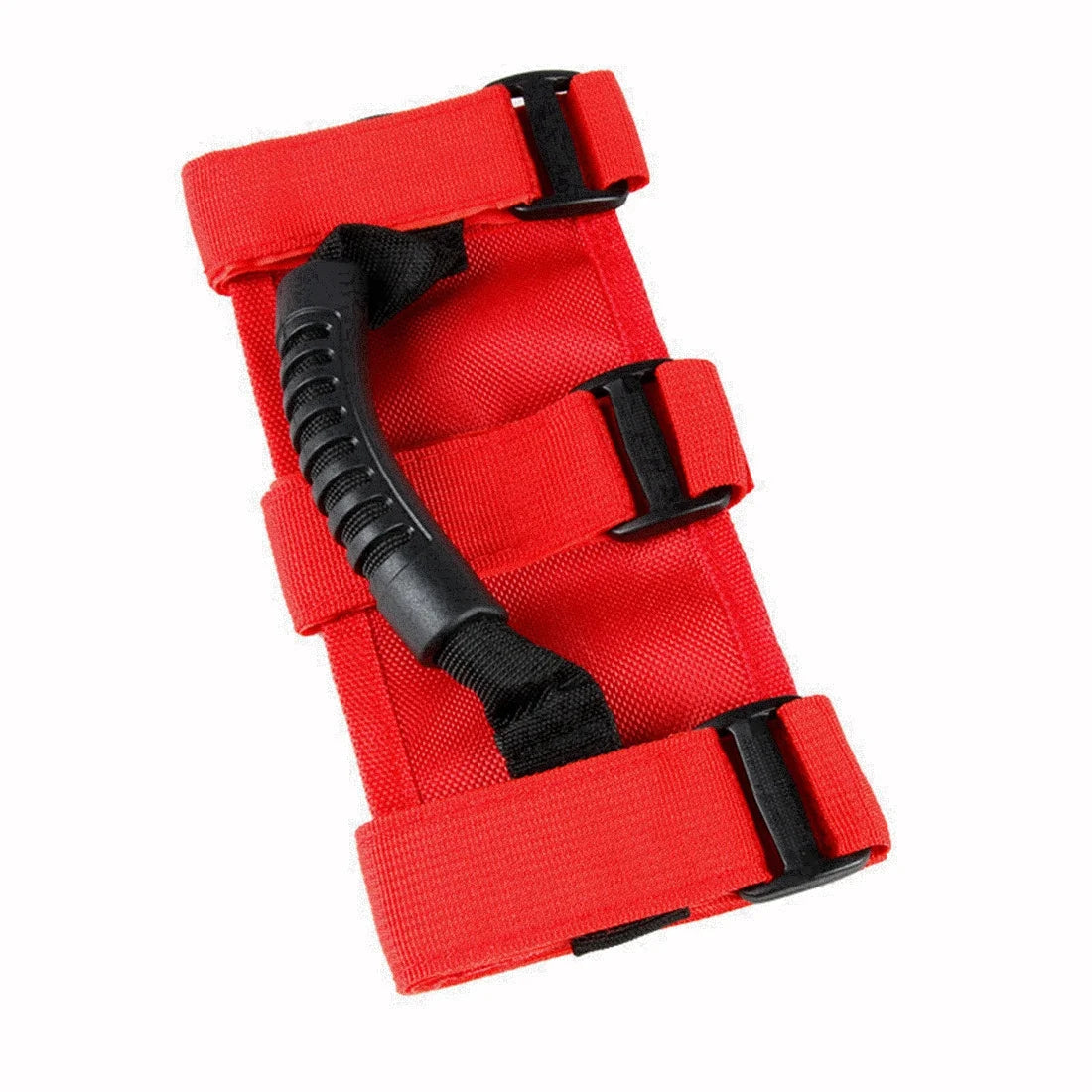Red non-slip Oxford roll bar grab handles for Jeep Wrangler TJ YJ JK JL vehicles