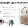 Women's Nylon Waterproof Casual Backpack with USB Port, Fits 15.6 Inch Laptop