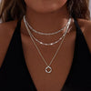 Layered Gold & Silver Chain Necklace Set