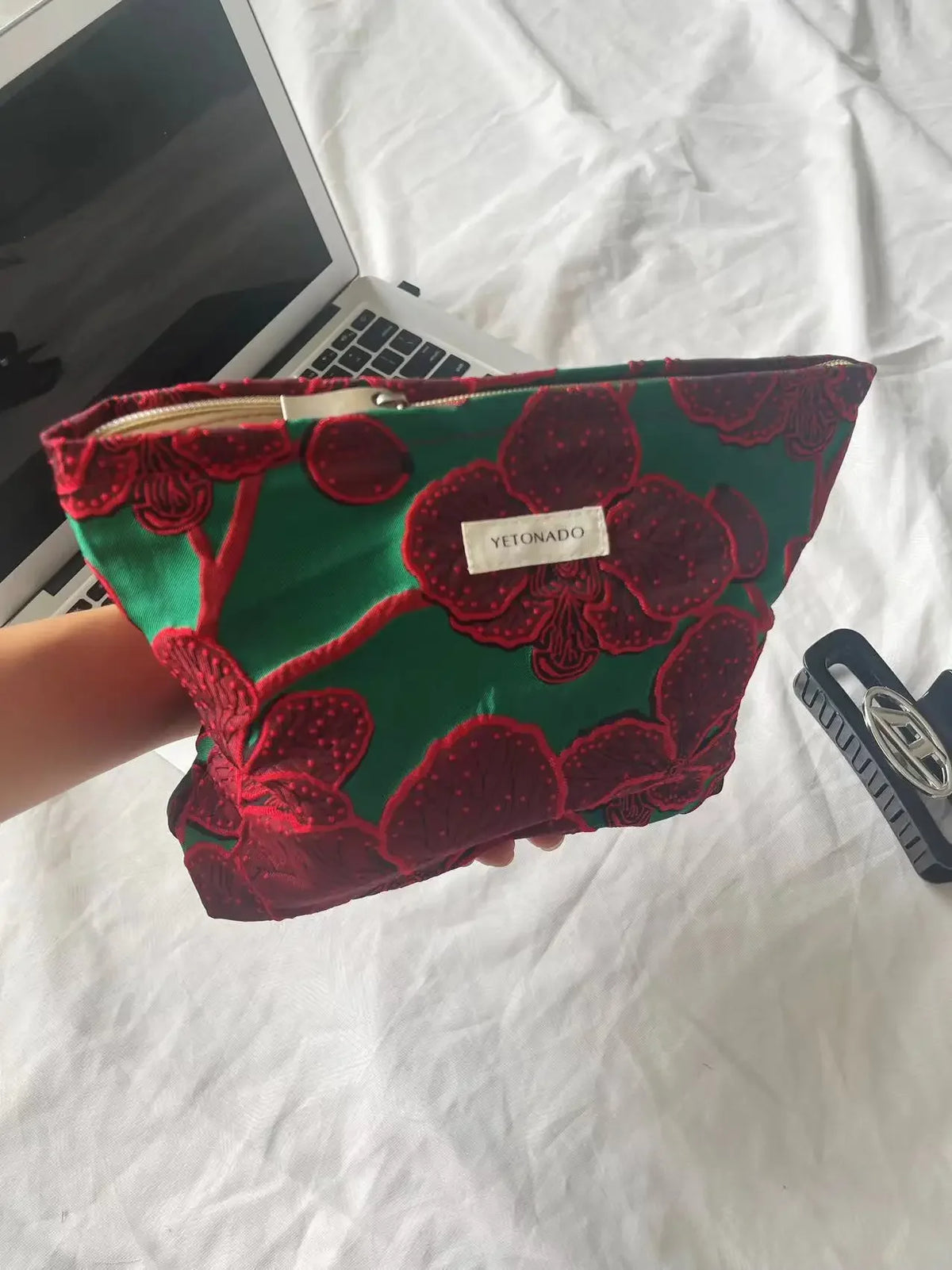 Vintage Floral Cosmetic Bag - Portable Makeup & Toiletry Organizer