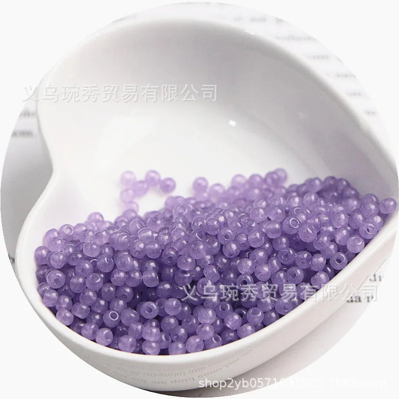 Jade Ice Glass Rice Beads for Jewelry Making