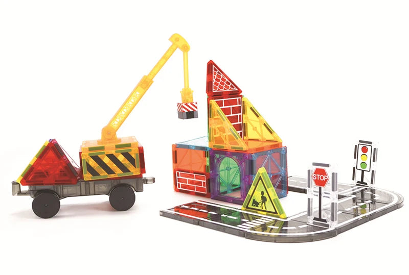 Magnetic Tiles Road Building Set for Kids