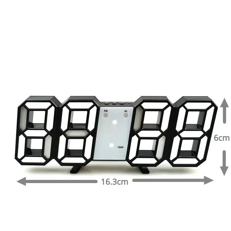 3D LED Digital Alarm Clock with Calendar and Temperature Display