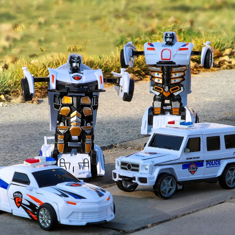 One-Key Transforming Robot Car Toy