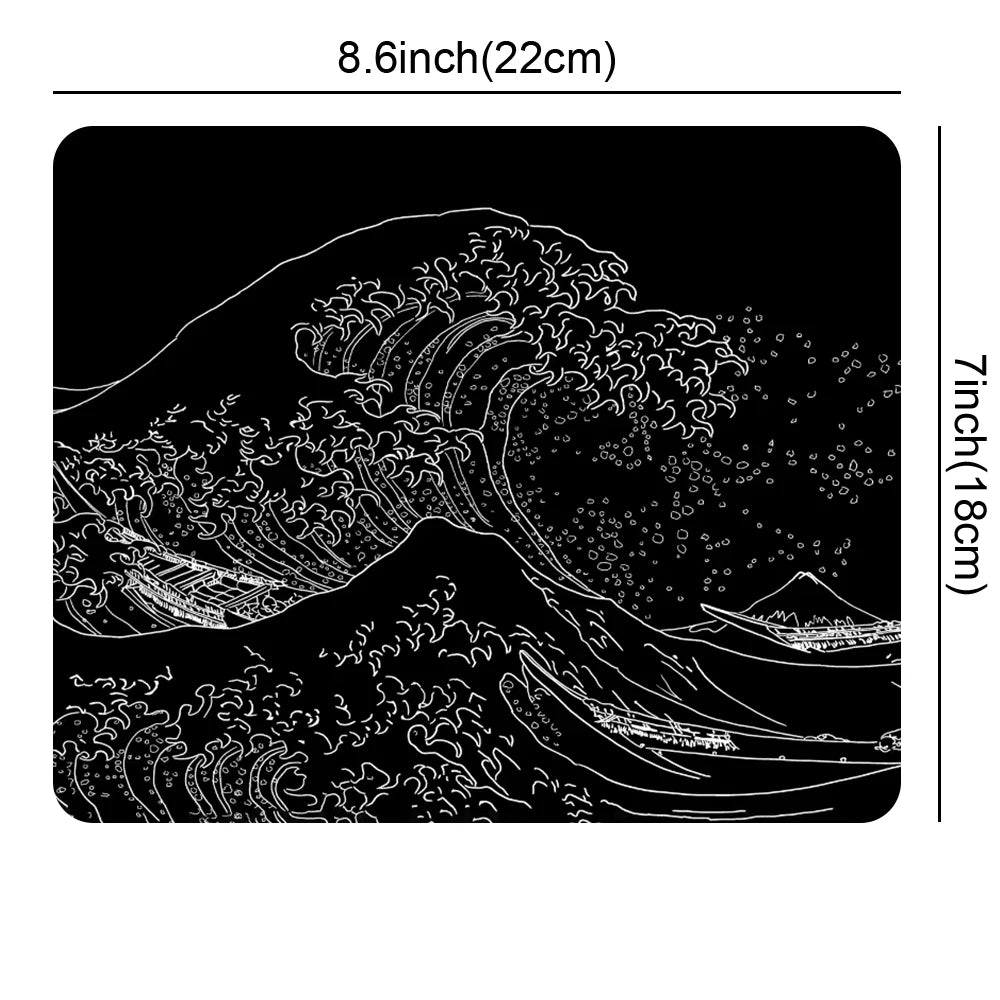 Extended Desk Mouse Pad with Stitched Edges & Non-Slip Rubber Base