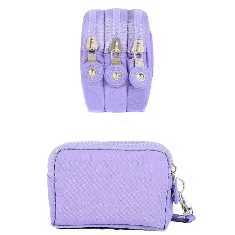Multi-Layer Canvas Organizer Wallet with Zipper Pouch