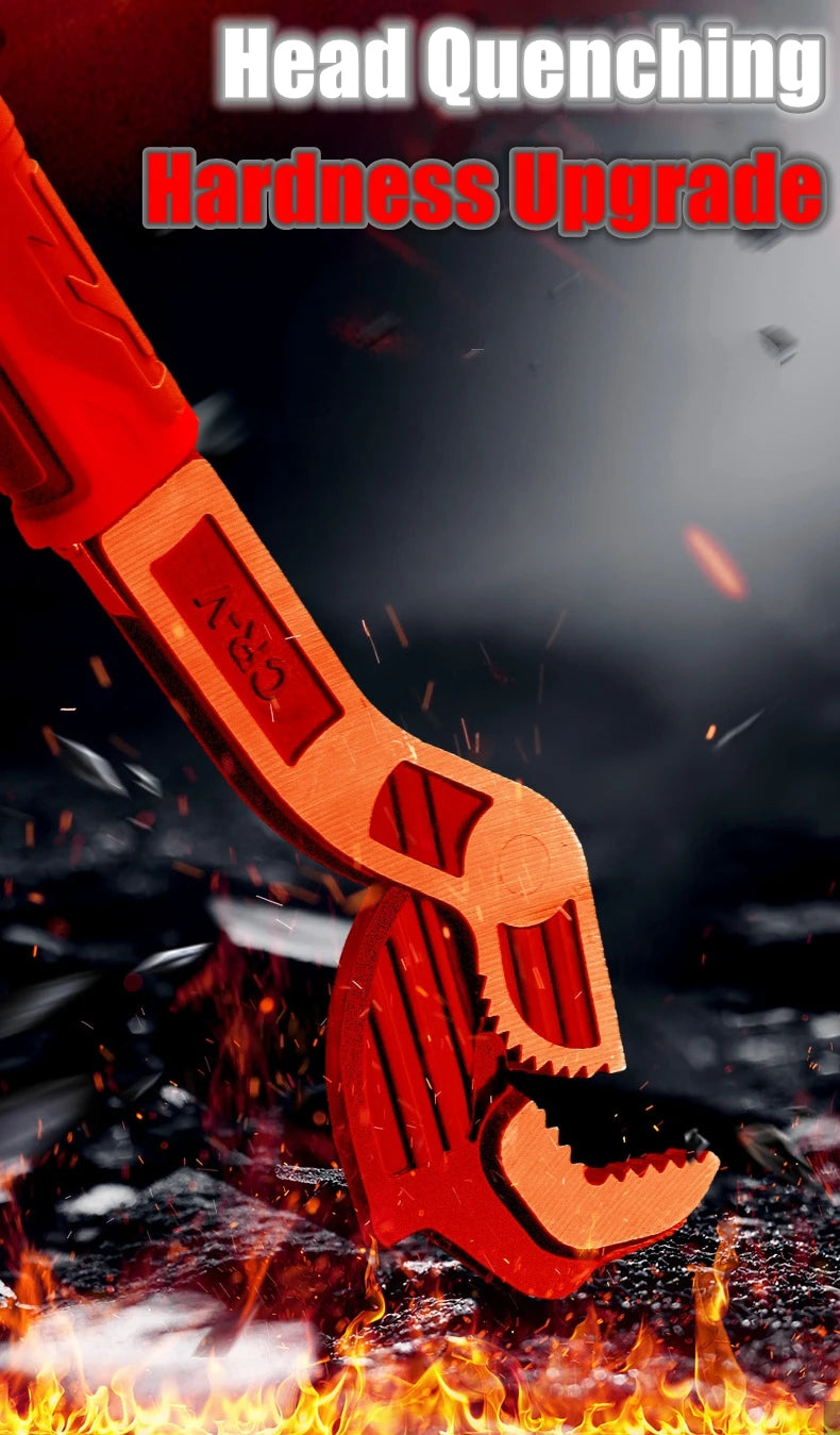 Self-Locking Pipe Wrench with Adjustable CR-V Steel Jaws