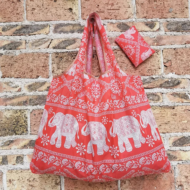 Foldable Eco-Friendly Shopping Bag with Cartoon Print
