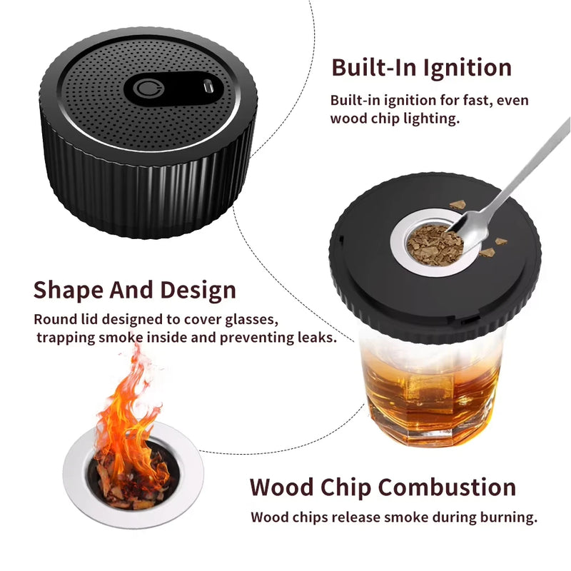 Infusor de Humo Eléctrico para Cócteles con Virutas de Madera
