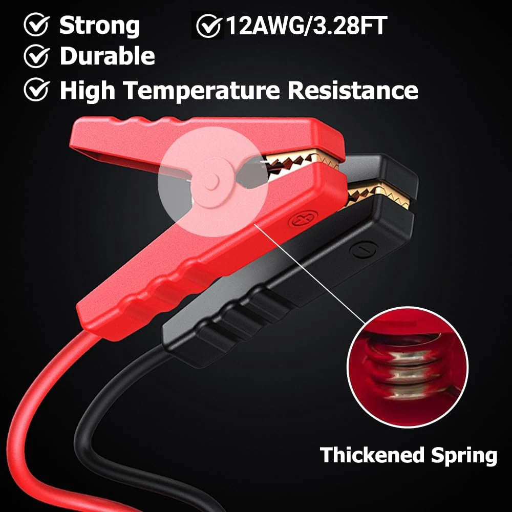 18V Battery Jump Starter Adapter with Heavy-Duty Clamps