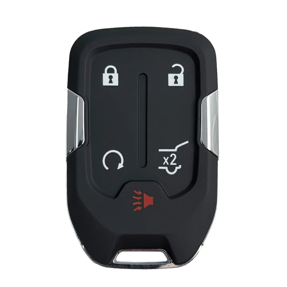 A black replacement remote key for a vehicle, featuring locks and a button.