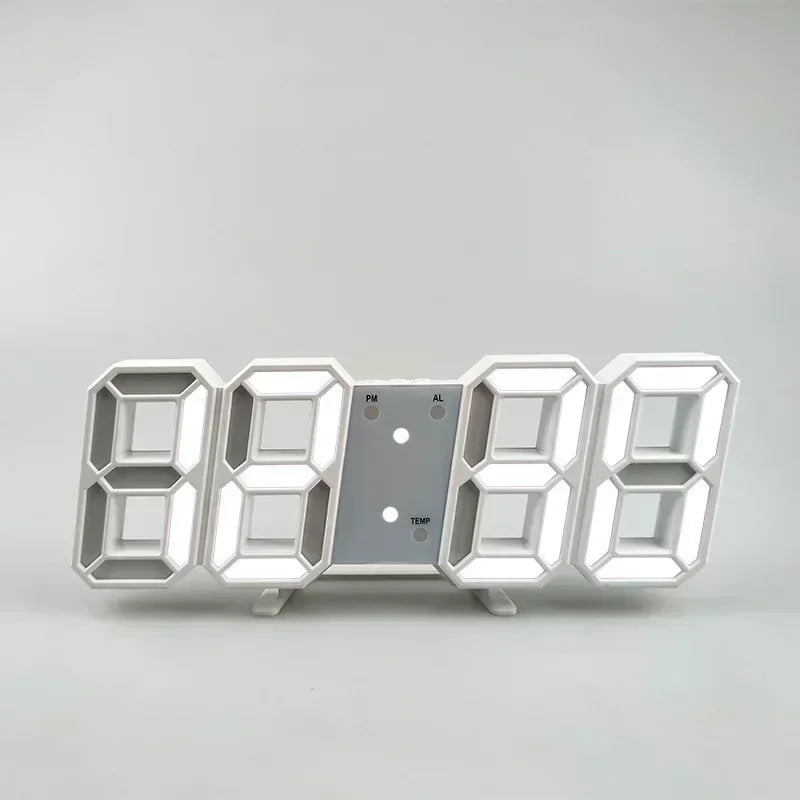3D LED Digital Alarm Clock with Calendar and Temperature Display