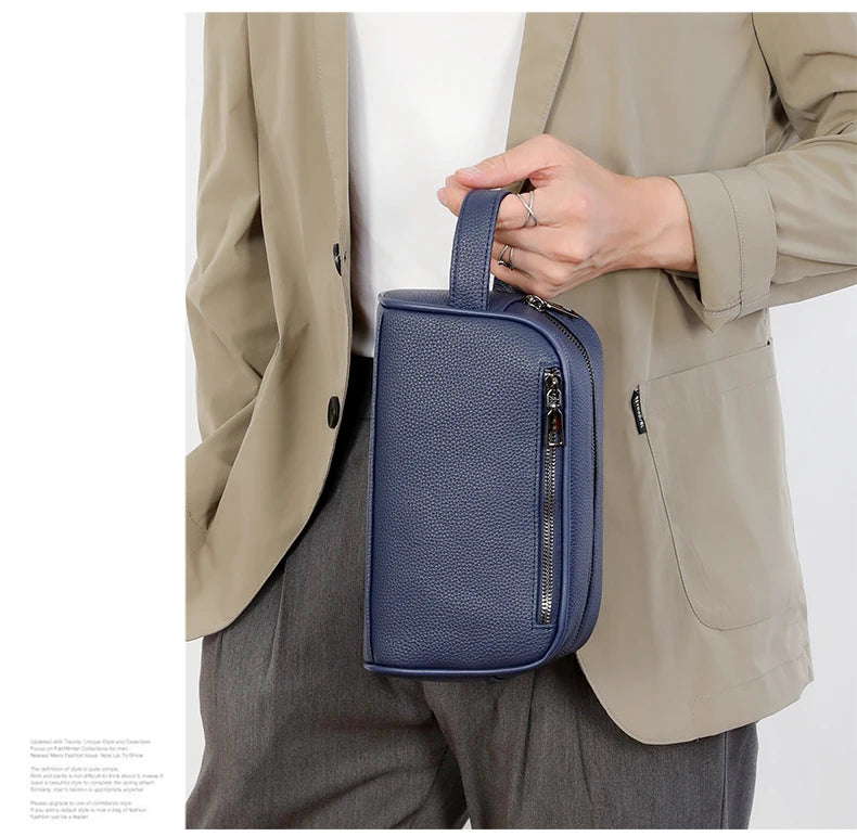 Men's PU Leather Casual Crossbody Clutch Bag