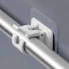 Self-Adhesive Curtain Rod Holders - No-Drilling Clamp Hooks