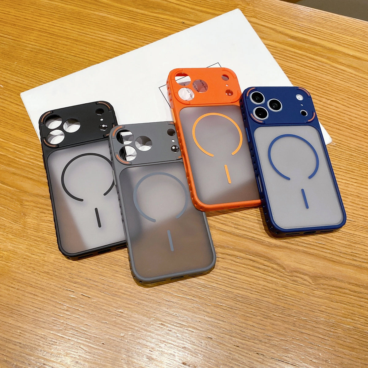 Frosted Clear Magnetic Case for iPhone with Non-Slip Bumper