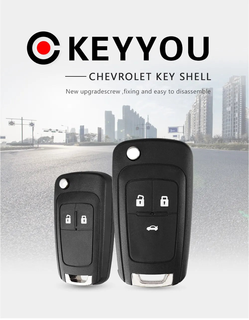 Flip-Style Replacement Key Shell for Select Chevrolet Models