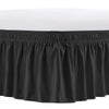 Black adjustable wrap-around bed skirt with elegant ruffles