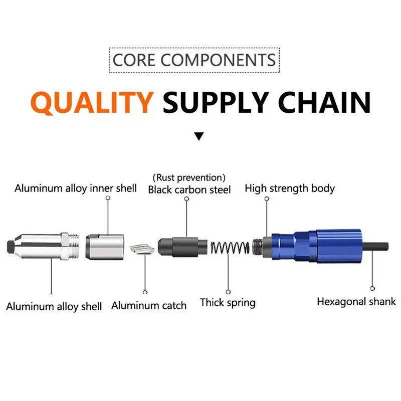 Cordless Rivet Gun Adapter for Electric Drills