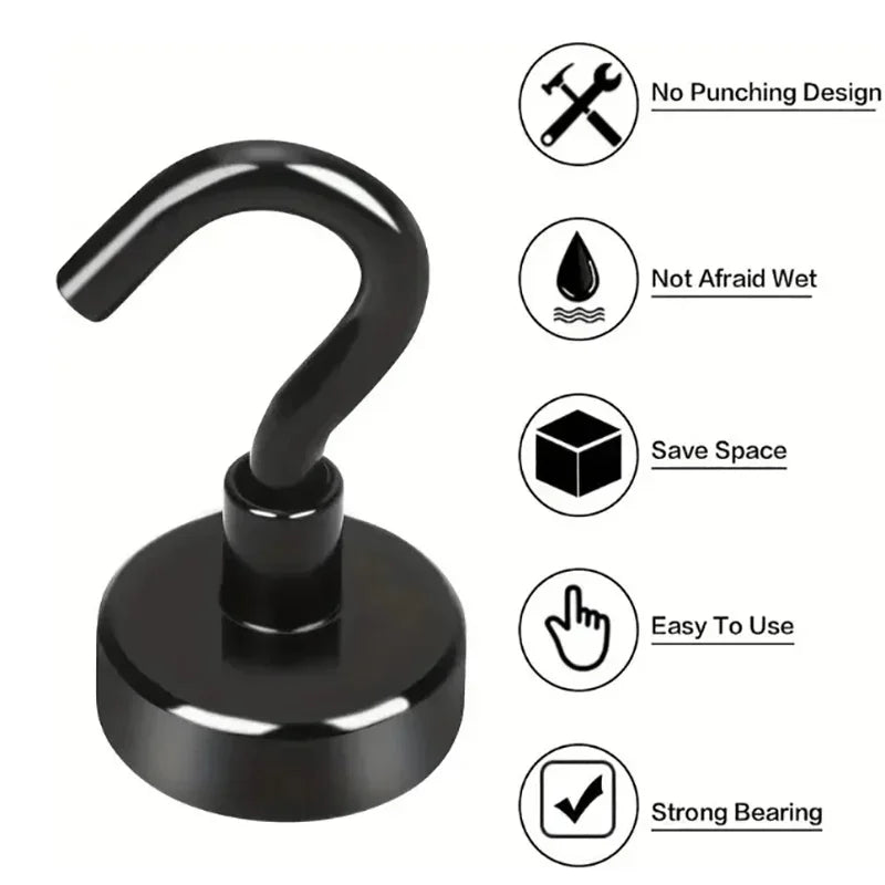 Magnetic Hooks with Strong Grip (Set of 6)