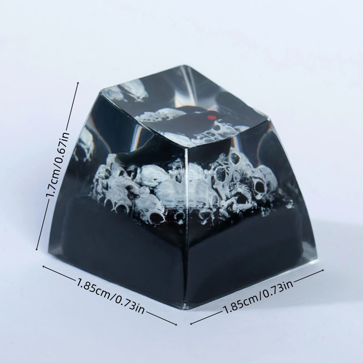 Gothic Raven & Skull Artisan Resin Keycap for Mechanical Keyboards