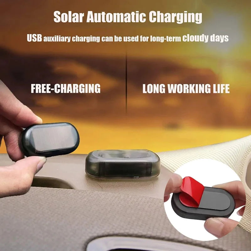 Solar Powered Simulated Car Alarm LED Light