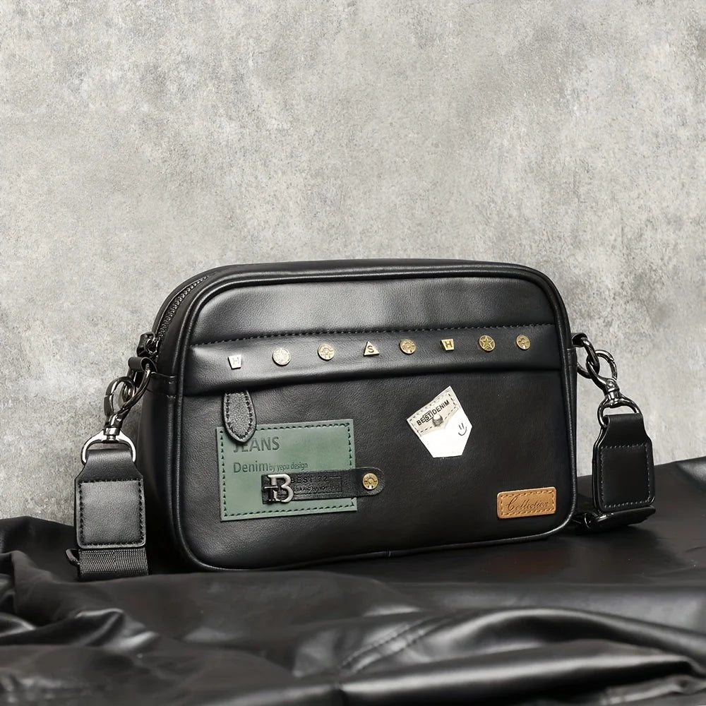 Classic PU Leather Men's Crossbody Messenger Bag