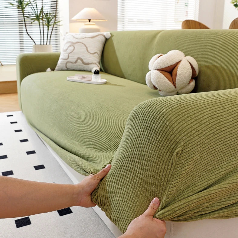 Stretch-Sofa-Bezug mit elastischem Saum