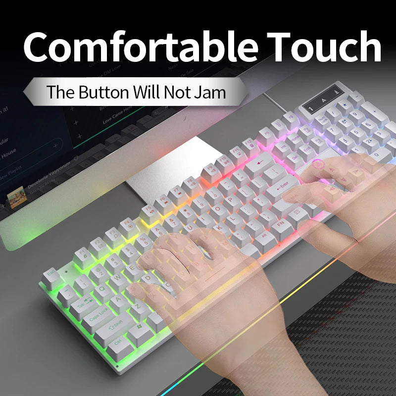A close-up of a low-profile gaming keyboard with customizable RGB backlighting and a numeric keypad being used by a hand.