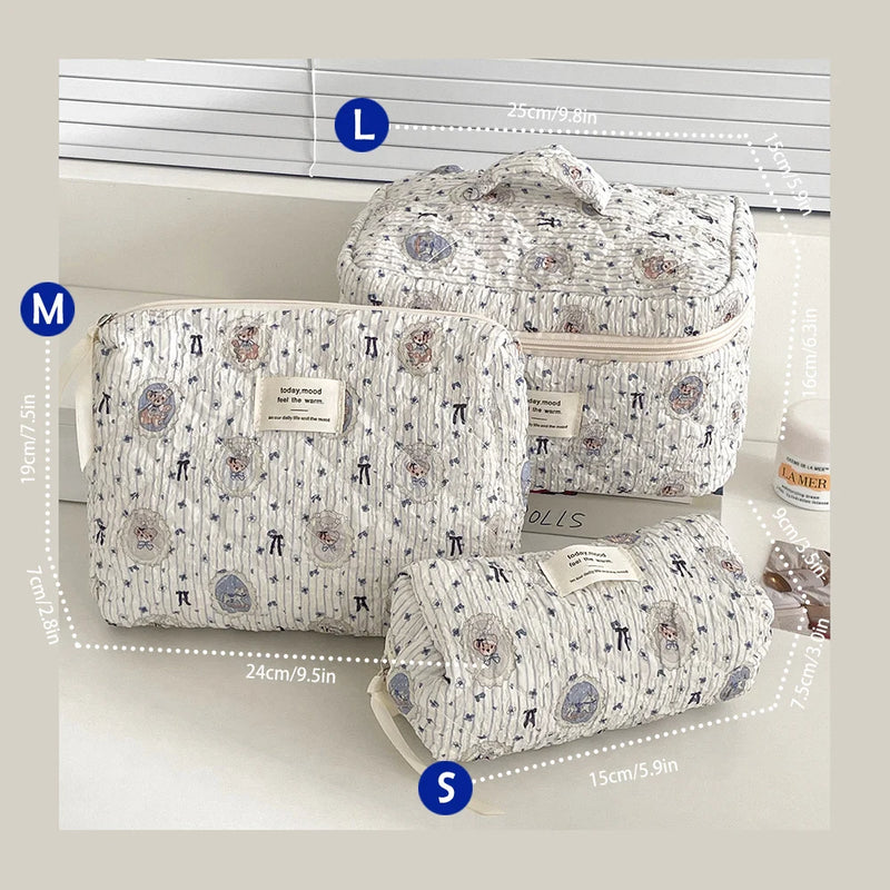 Bear-Shaped Makeup Bag with Multi-Layer Compartments