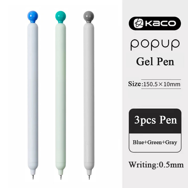 KACO POPUP Retractable Gel Pen – 0.5mm Smooth Writing, Quick-Dry Ink