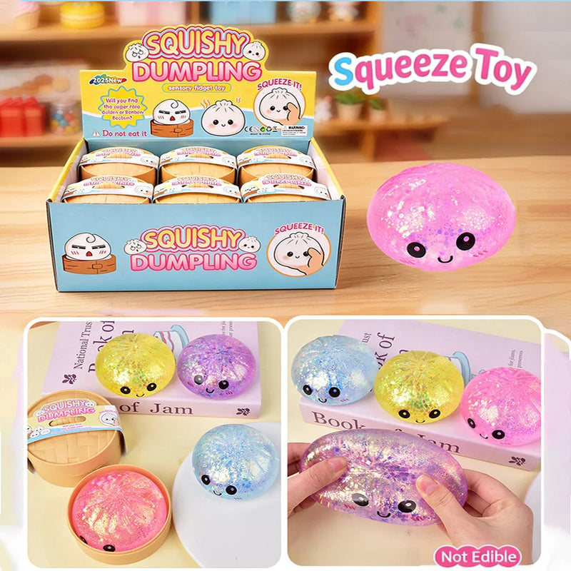 Dumpling Squishy Toy with Smiley Face