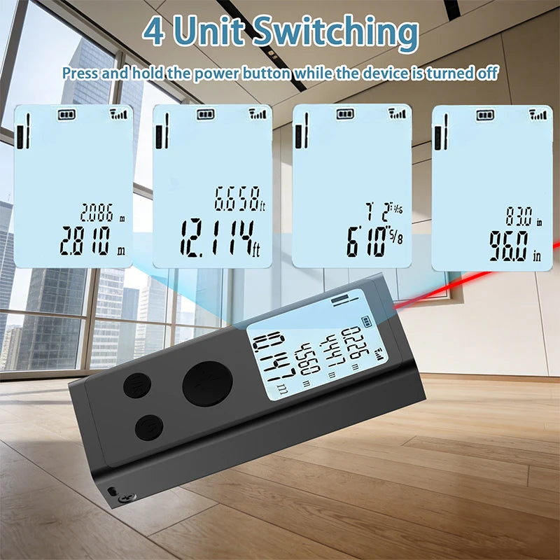 High-Precision Digital Laser Distance Meter with USB-C Charging
