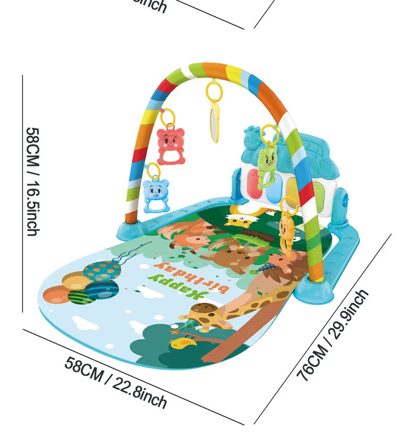 Musical Activity Gym with Kick-and-Play Piano for Babies